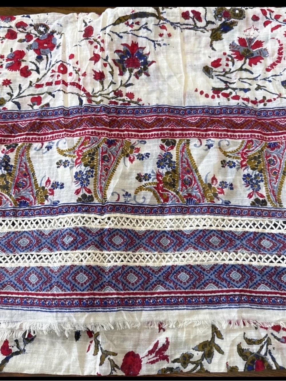 Lucky Brand Floral Paisley Cotton Shawl - Picture 6 of 10